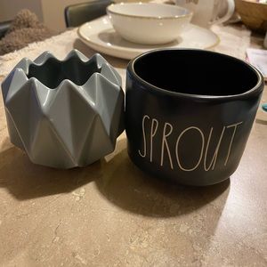 Rae Dunn and geometric planter